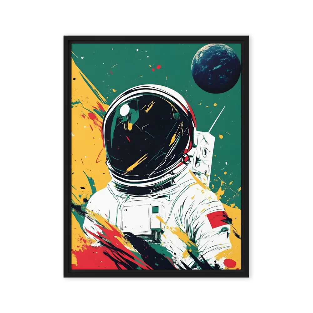 Cosmic Journey Splatter Art 
 Canvas with White Frame
