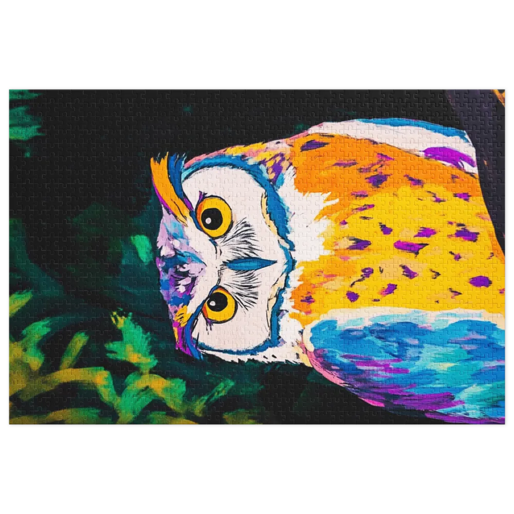 Chromatic Owl 
 Jigsaw Puzzle in Tin Box