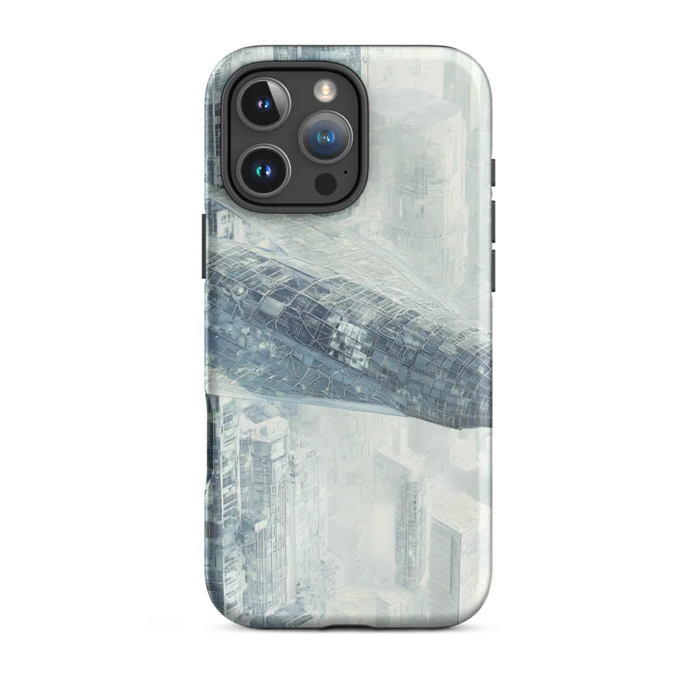 Futuristic Spaceship Over Cityscape | Phone Case