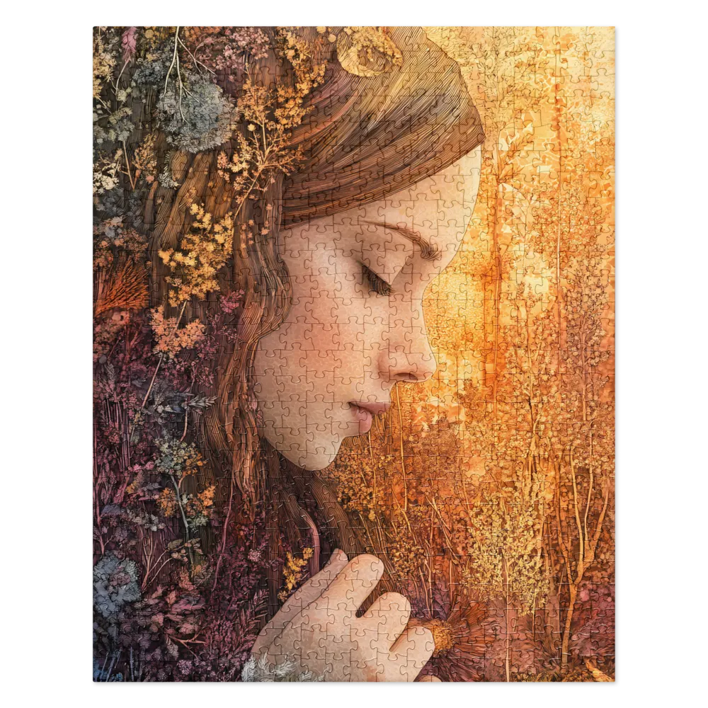 Serene Floral Embrace 
 Jigsaw Puzzle
