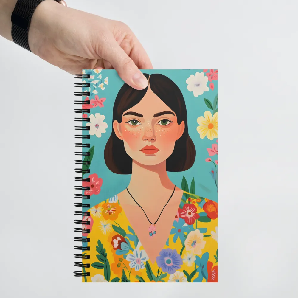 Floral Portrait of a Young Woman 
 Spiral Notebook | 140 pages