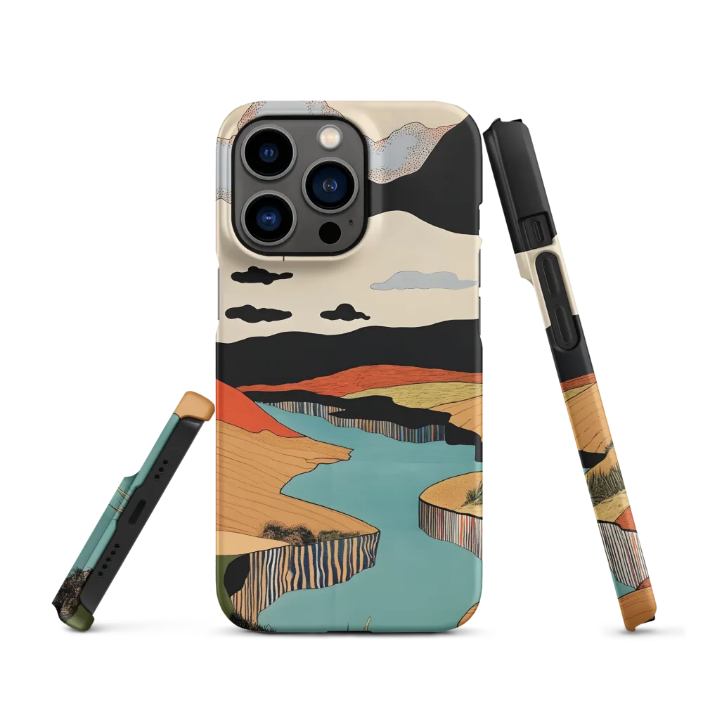 Stylized Landscape with River and Clouds | Phone Case