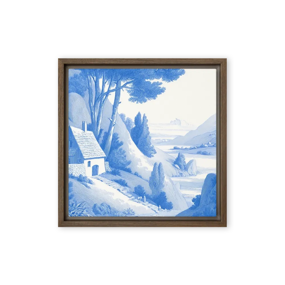 Pastoral Toile Cottage 
 Canvas | 24″x 24″