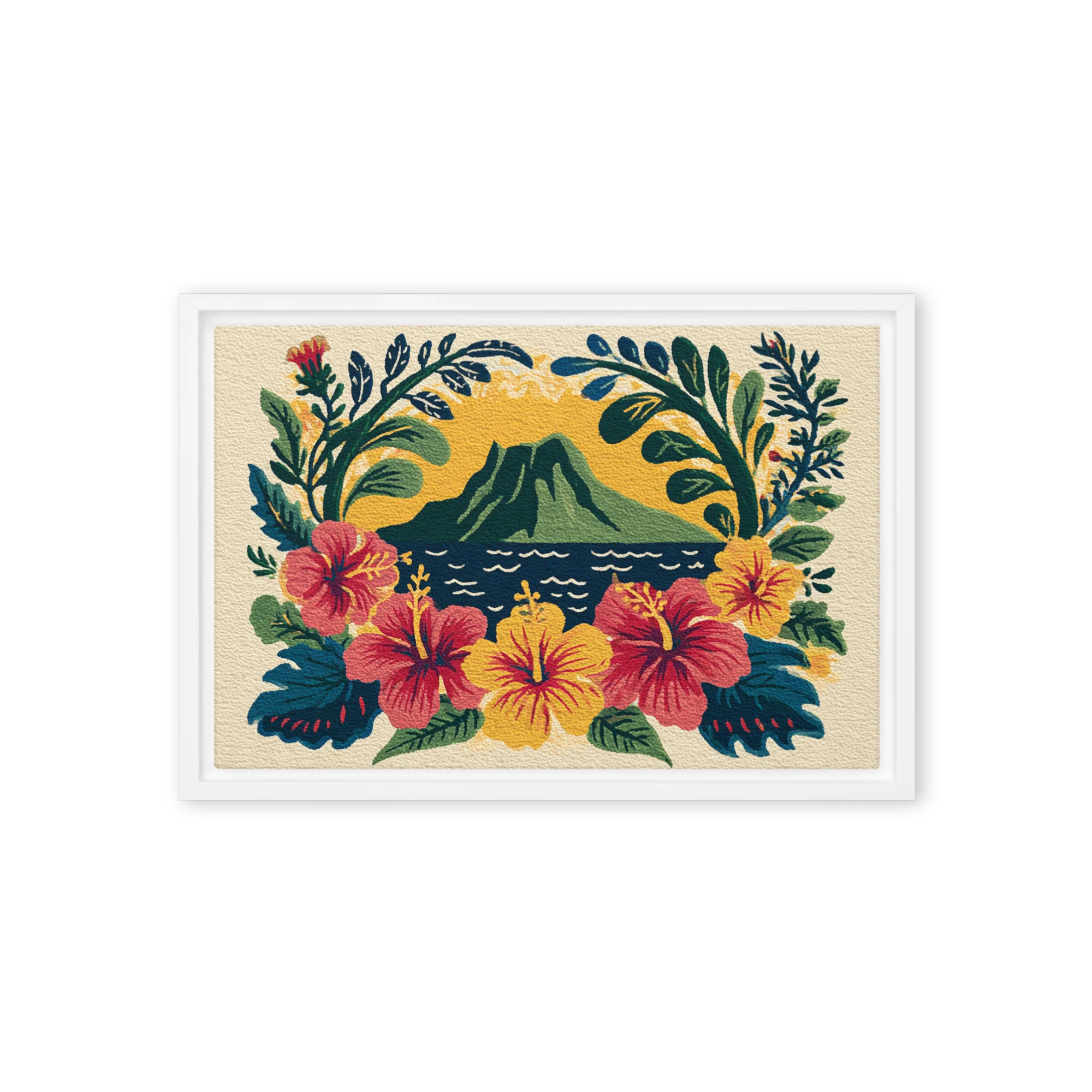 Hawaiian Volcano and Hibiscus | Art Print