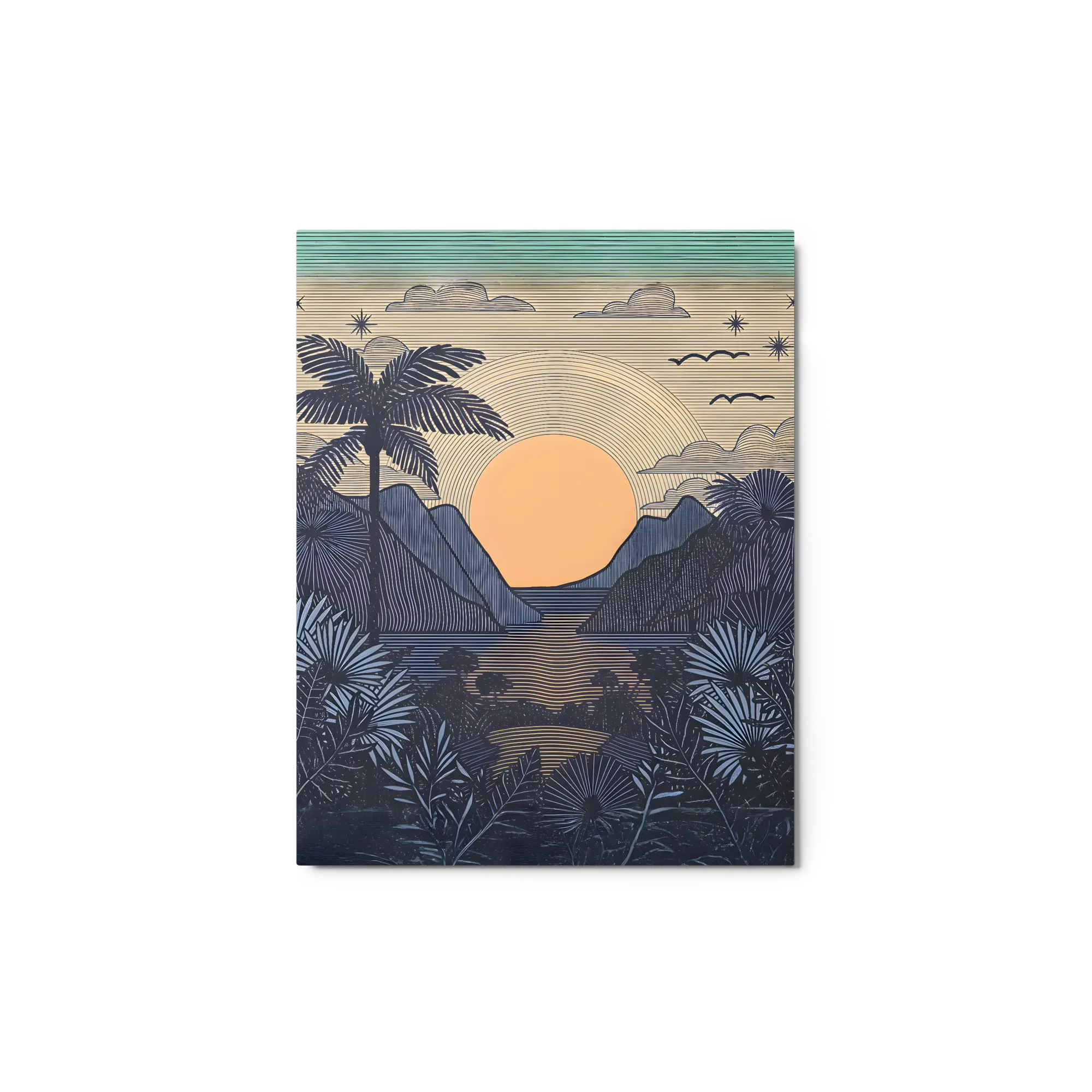 Serene Palm Sunset