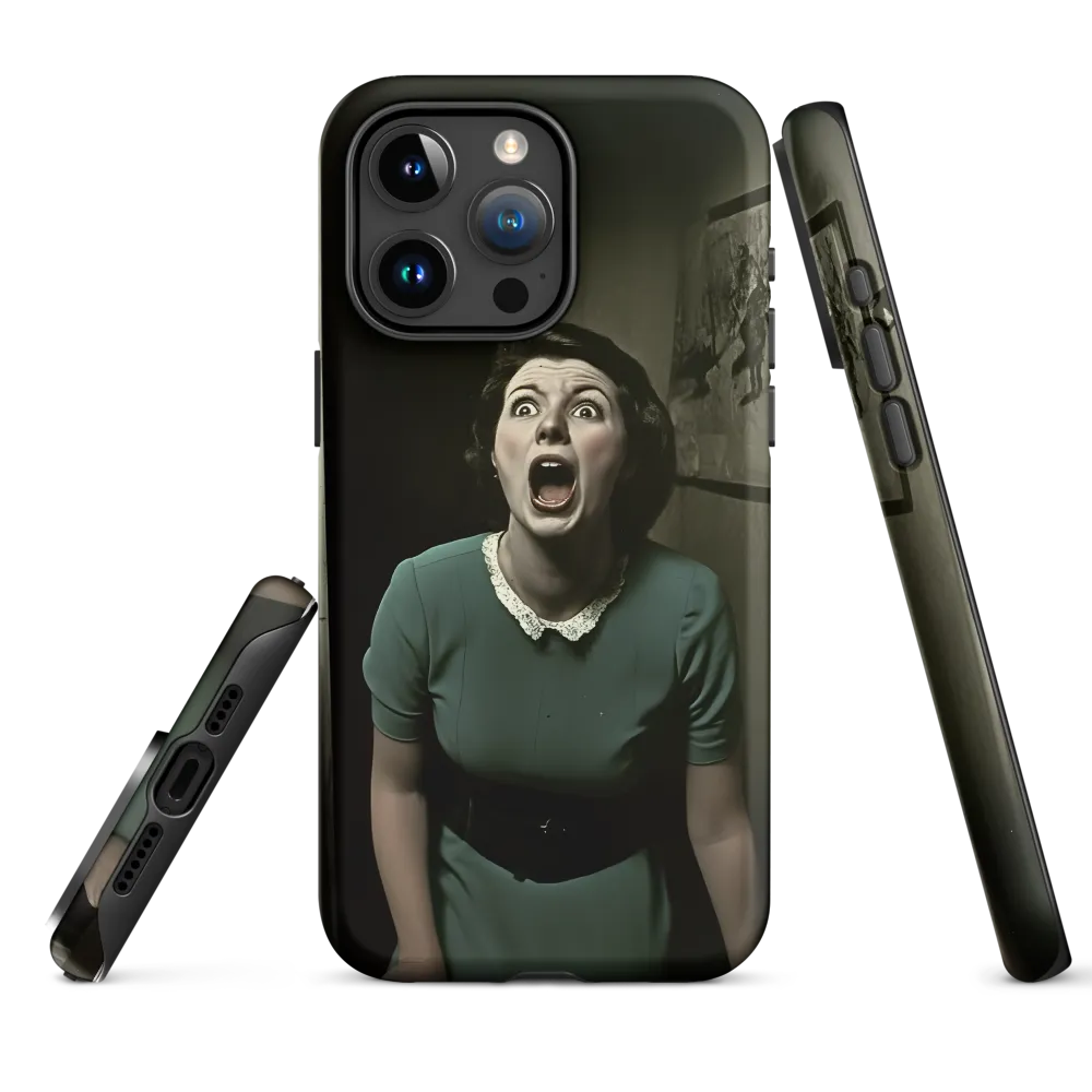 Vintage Screaming Woman Portrait | Phone Case