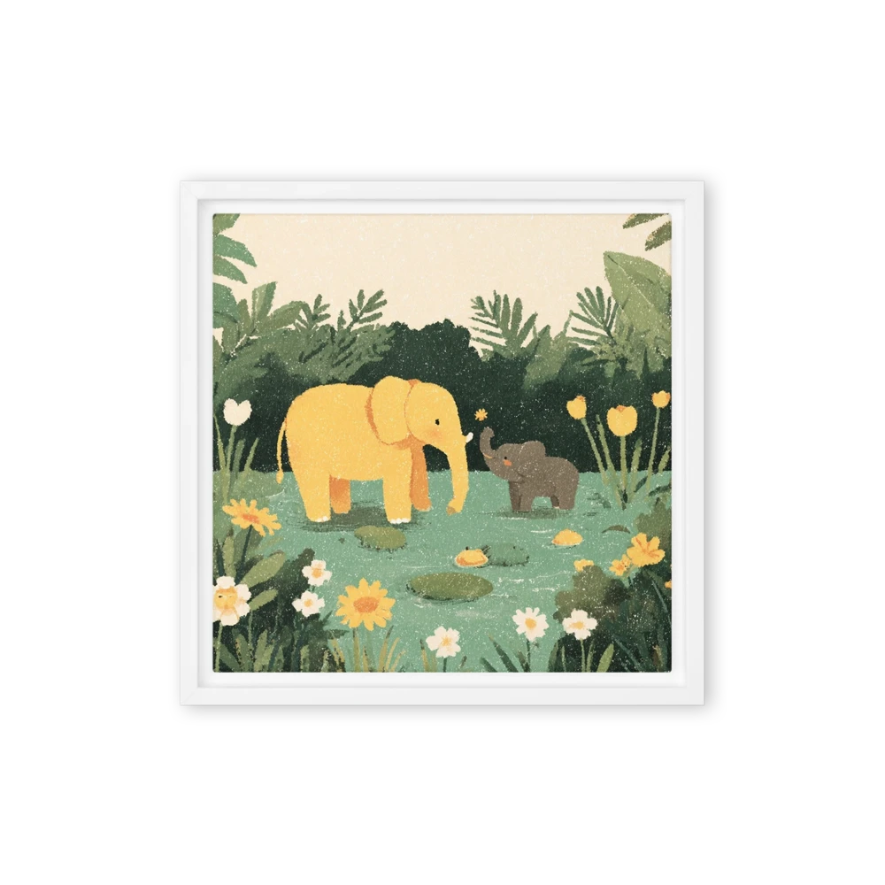 Elephants in the Jungle | Art Print
