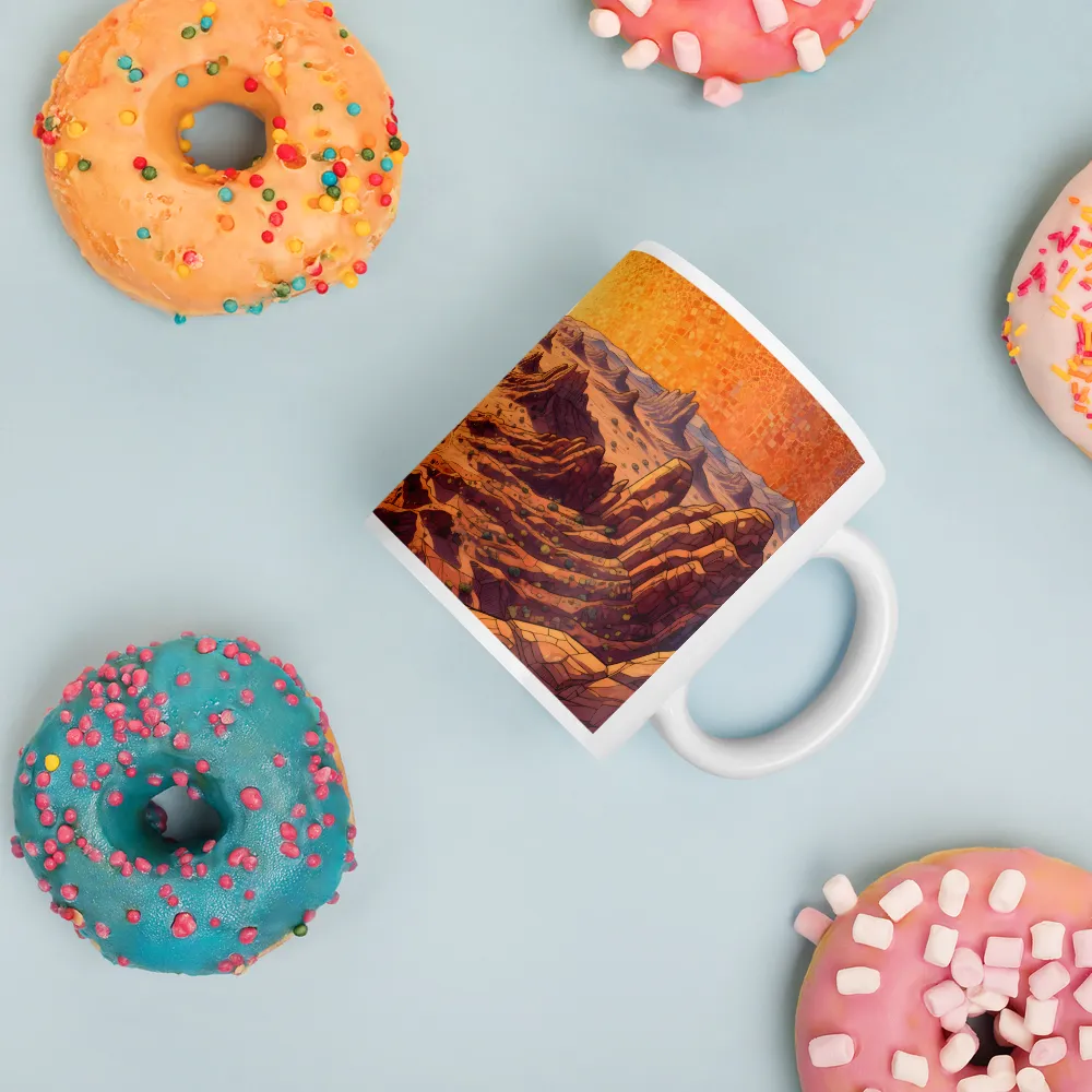 Sunset Over the Badlands 
 Mug with Red inside | 15 oz