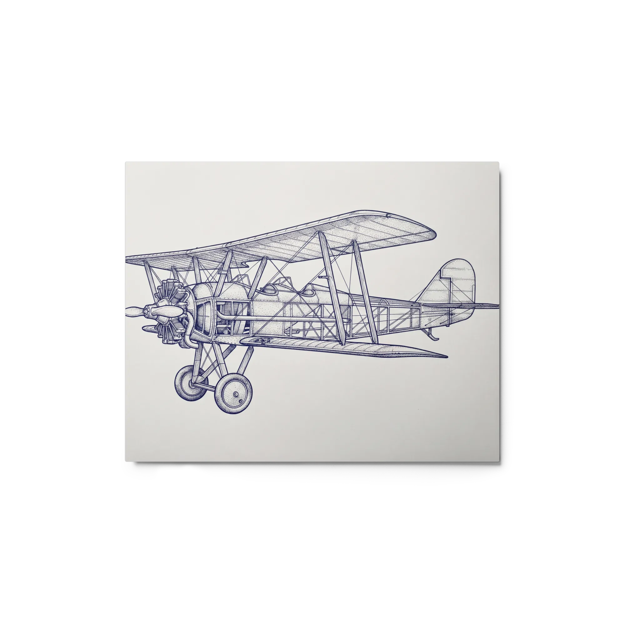 Vintage Biplane Blueprint