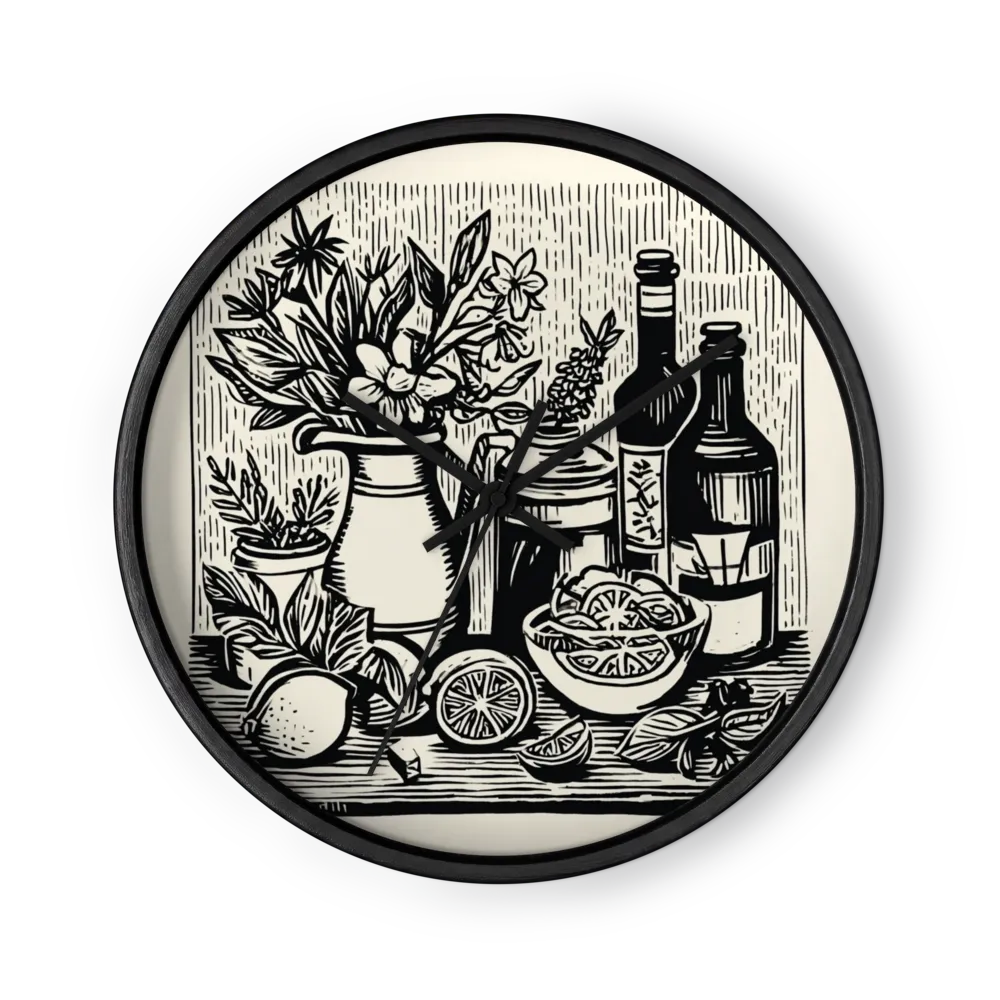 Citrus and Floral Linocut