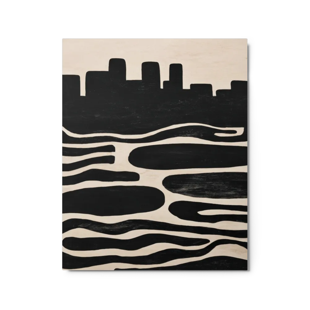 Urban Silhouette and Waves