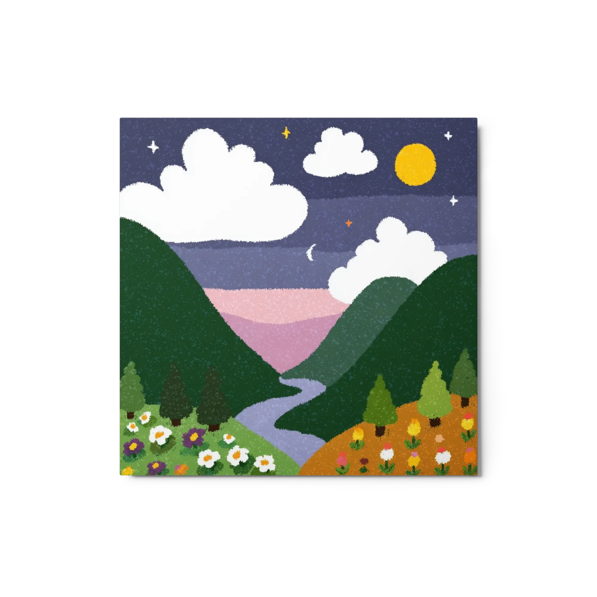 Valley Under Moonlit Sky
