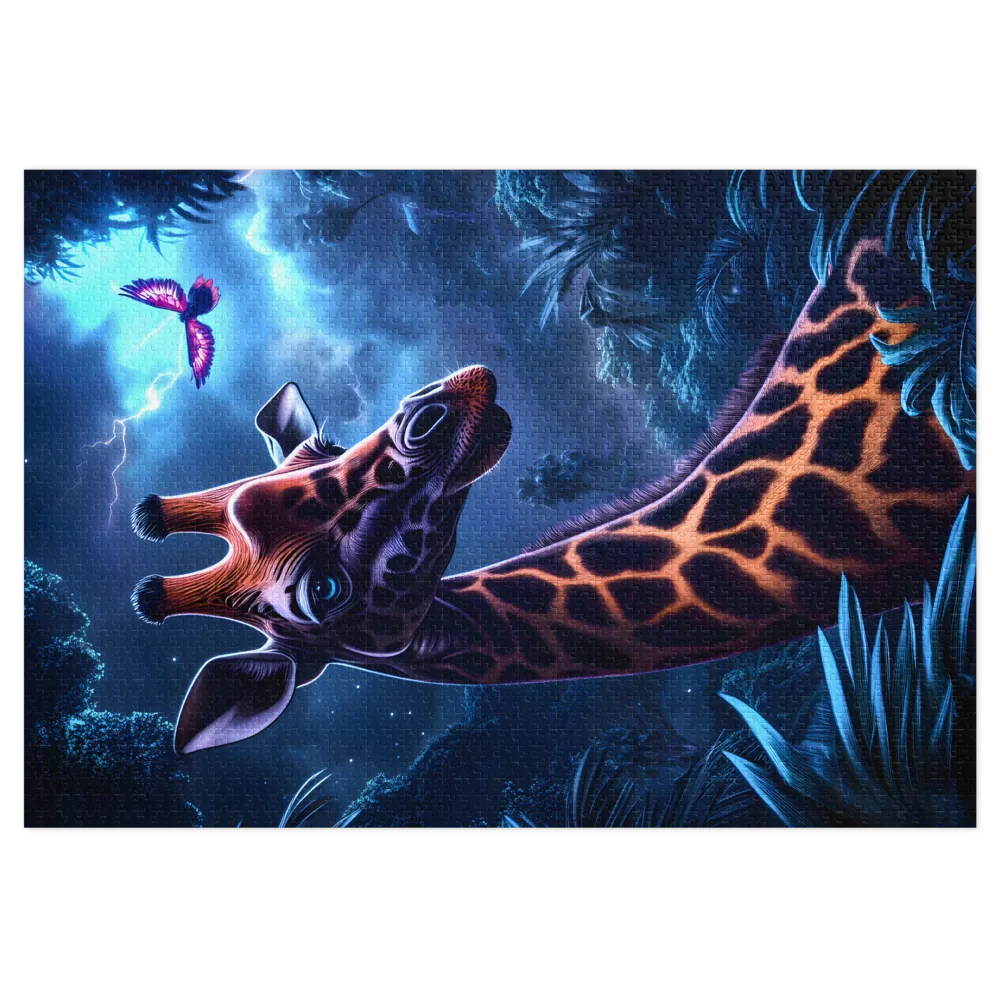Girafa da Selva Noturna 
 Puzzle em caixa de metal