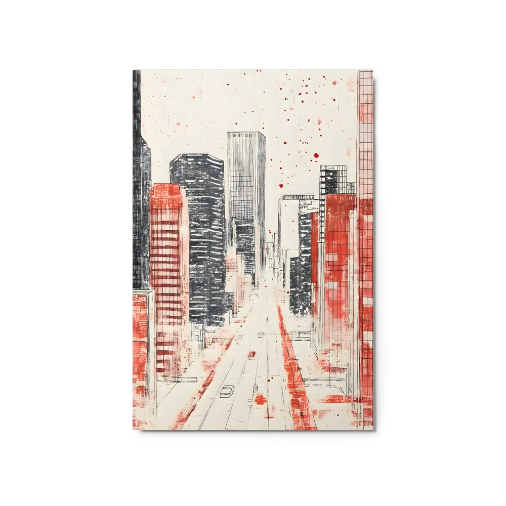 Crimson Line Skyline Wall Art — Modern Silhouettes