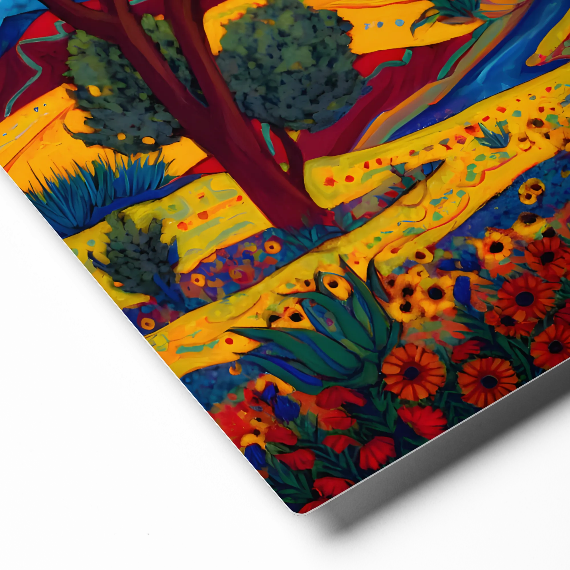Riders Through a Vibrant Landscape 
 Canvas with White Frame