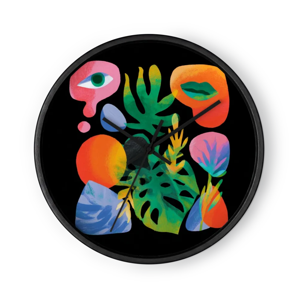 Biomorphic Tropical Cutouts | Wall Clock