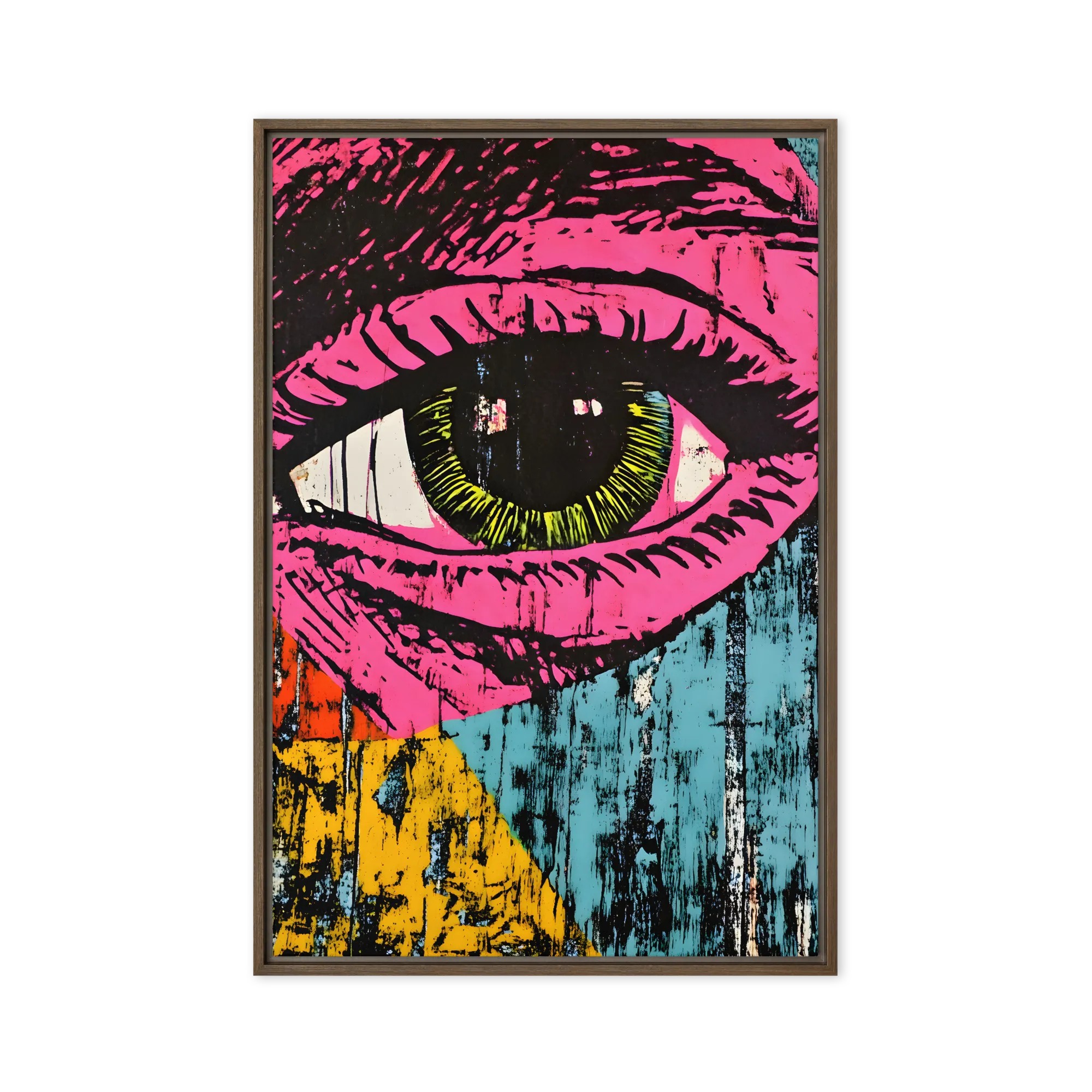 Gritty Screen-Printed Pop Art — Squeegee ink layers