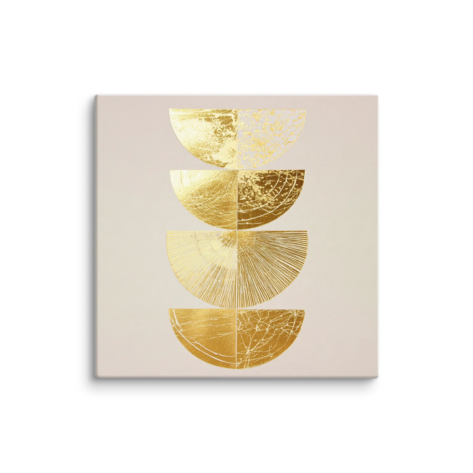 Gilded Celestial Engraving Wall Art — Gold On Warm Cream