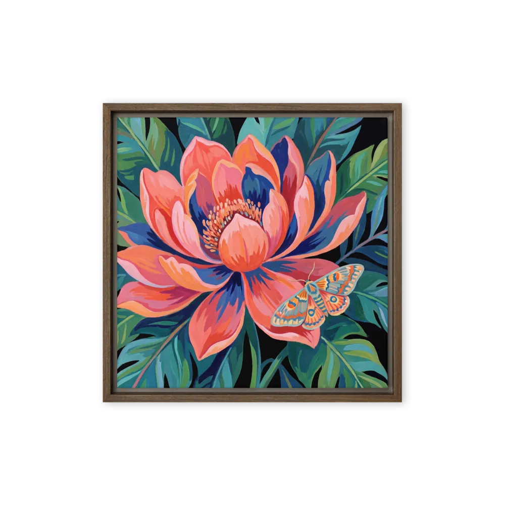 Coral Blossom and Moth | Art Print