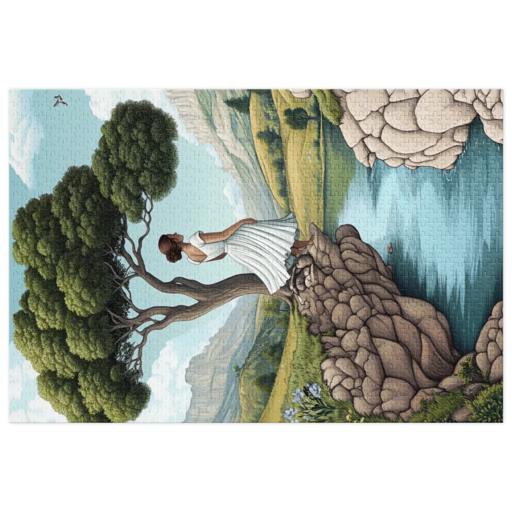 Woman by a Tranquil River | Jigsaw Puzzle (252/520 pieces)