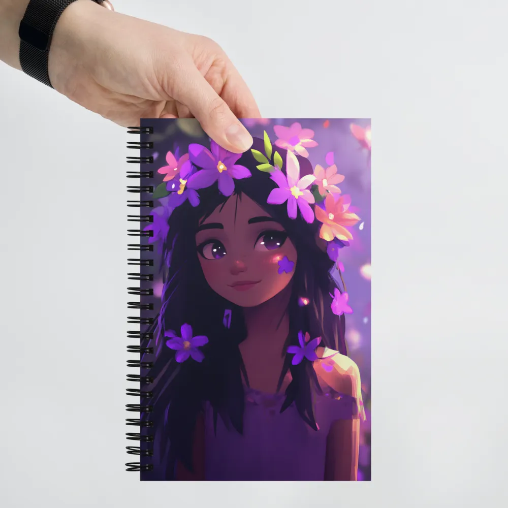 Whimsical Floral Portrait 
 Spiral Notebook | 140 pages