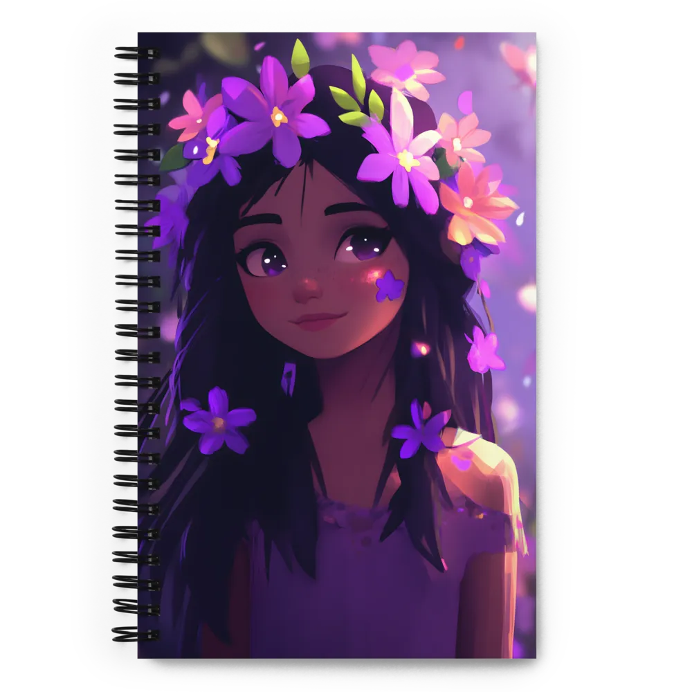 Whimsical Floral Portrait 
 Spiral Notebook | 140 pages