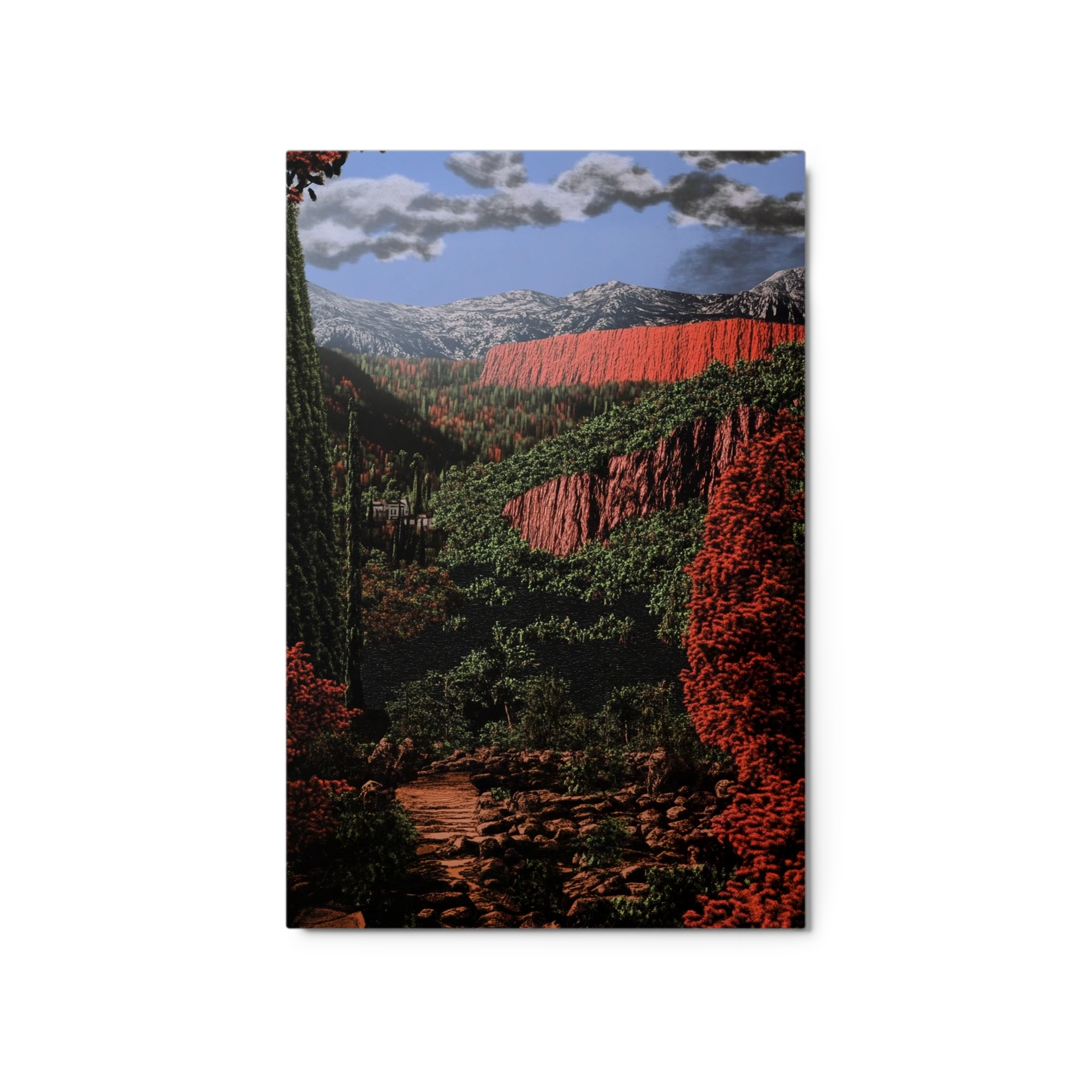 Digital Landscape with Mountains and Forest