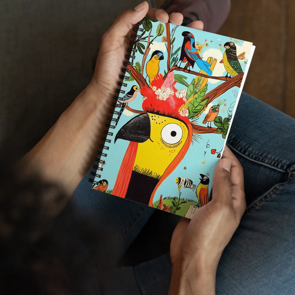 Stylized Jungle Birds 
 Spiral Notebook | 140 pages