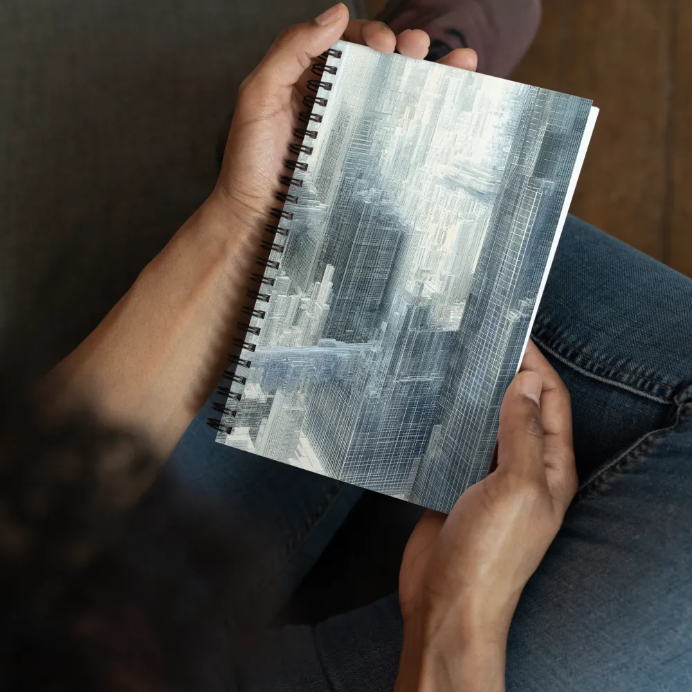 Futuristic Wireframe City 
 Spiral Notebook | 140 pages