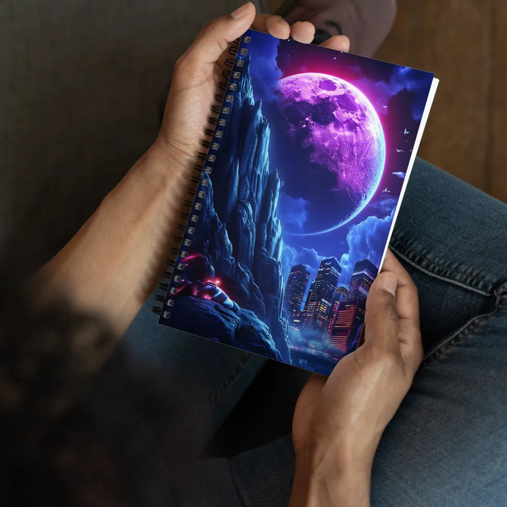 Neon Glow on Distant Shores 
 Spiral Notebook | 140 pages