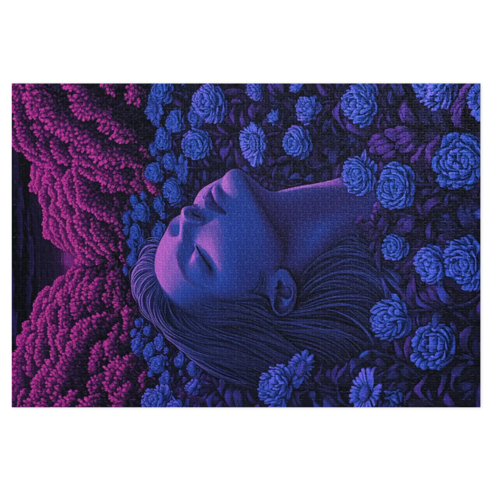 Surreal Woman in Blue Rose Garden | Jigsaw Puzzle (252/520 pieces)