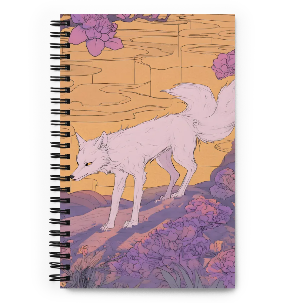 Kitsune Among Peonies 
 Spiral Notebook | 140 pages