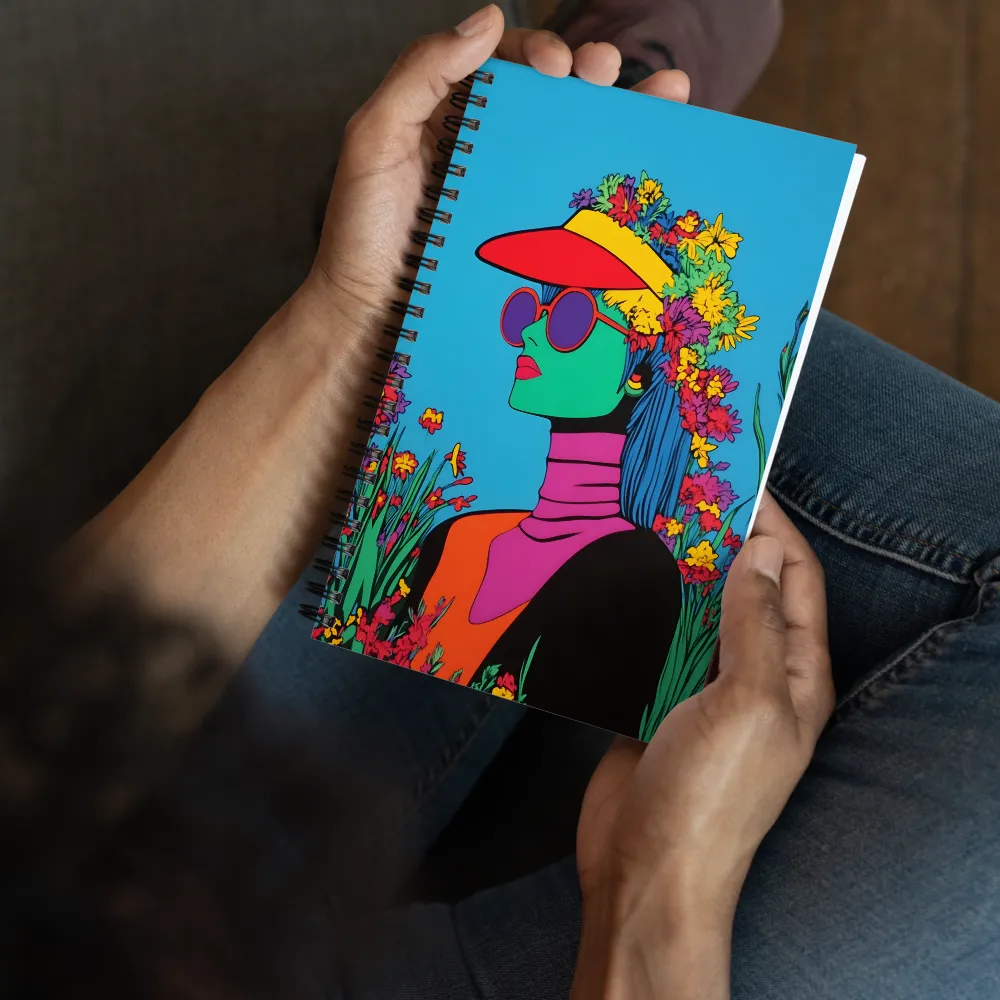 Floral Pop Art Portrait 
 Spiral Notebook | 140 pages