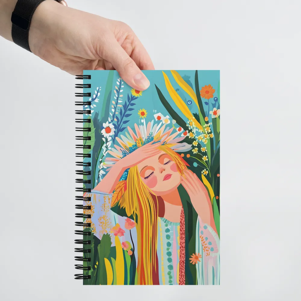 Floral Dreamscape Woman 
 Spiral Notebook | 140 pages