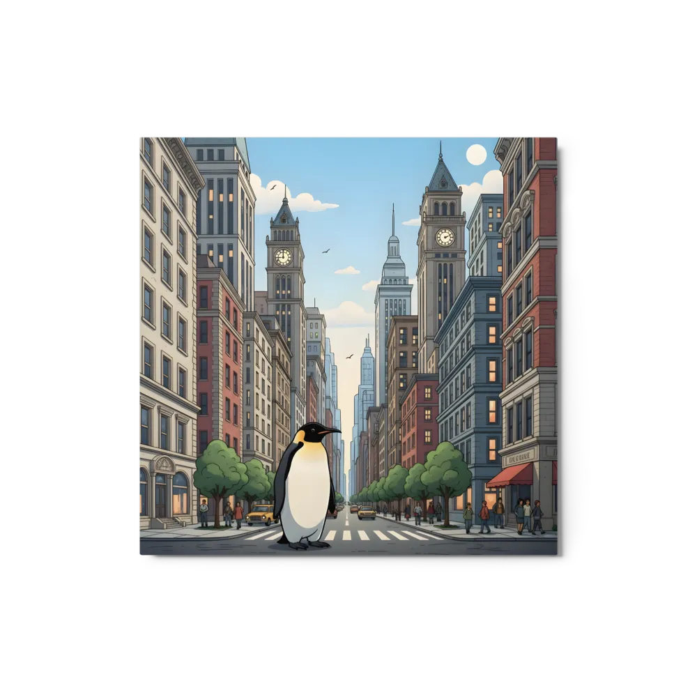 Penguin Crossing 
 Canvas | 8″x 8″