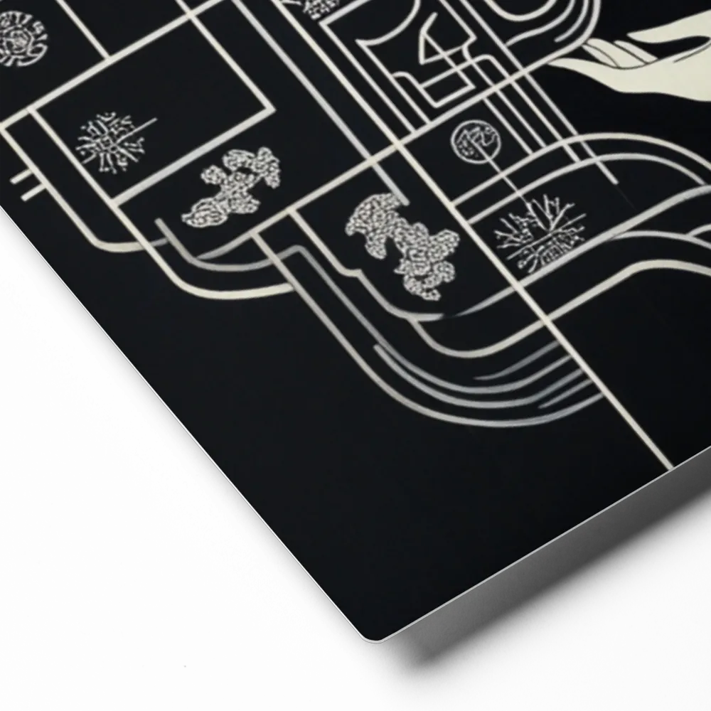 Whispers of the Grid 
 Poster with White Frame | 18″x 18″