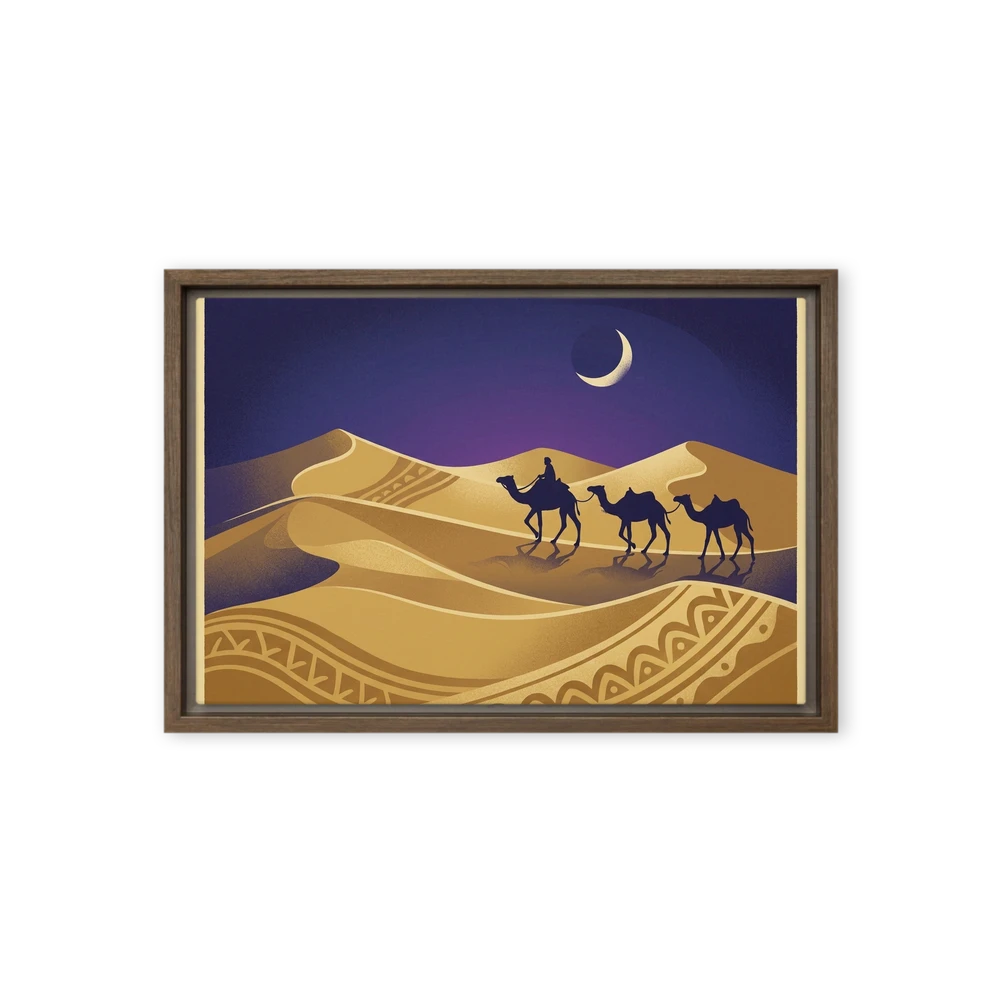 Moonlit Desert Journey | Art Print