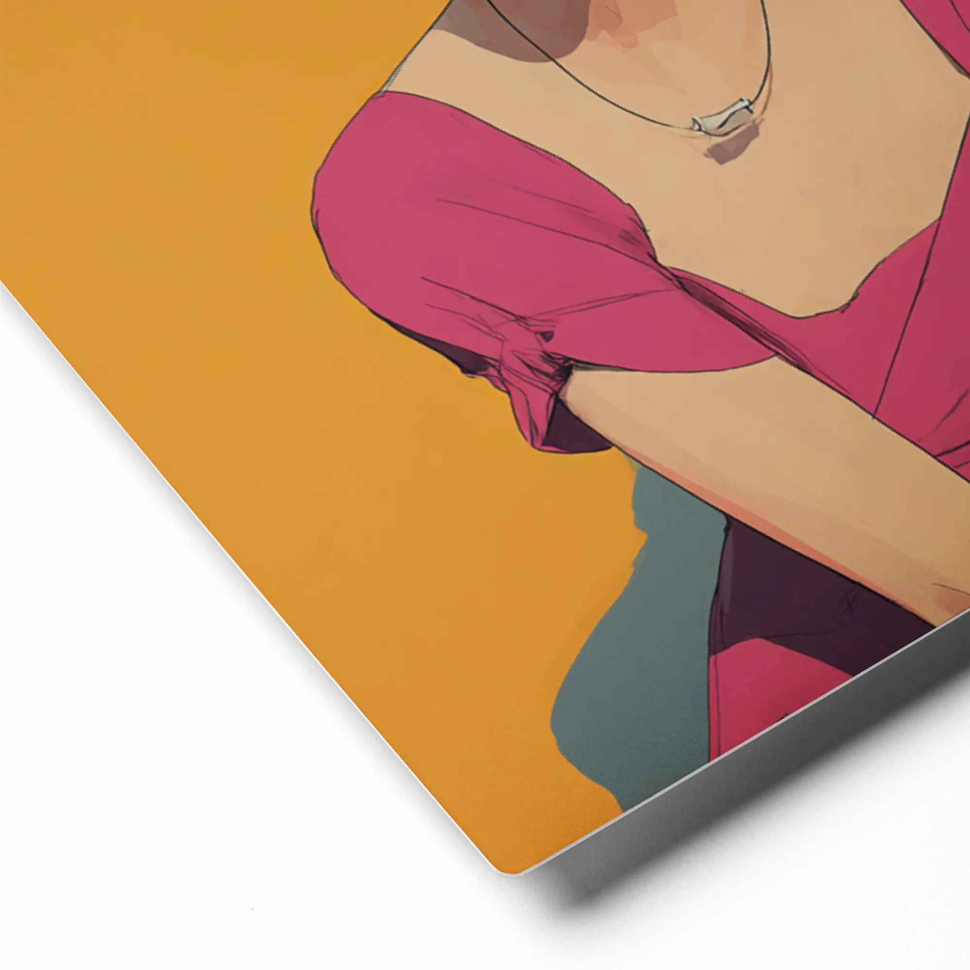 Yellow Pop Portrait 
 Metal Print | 12″x 12″