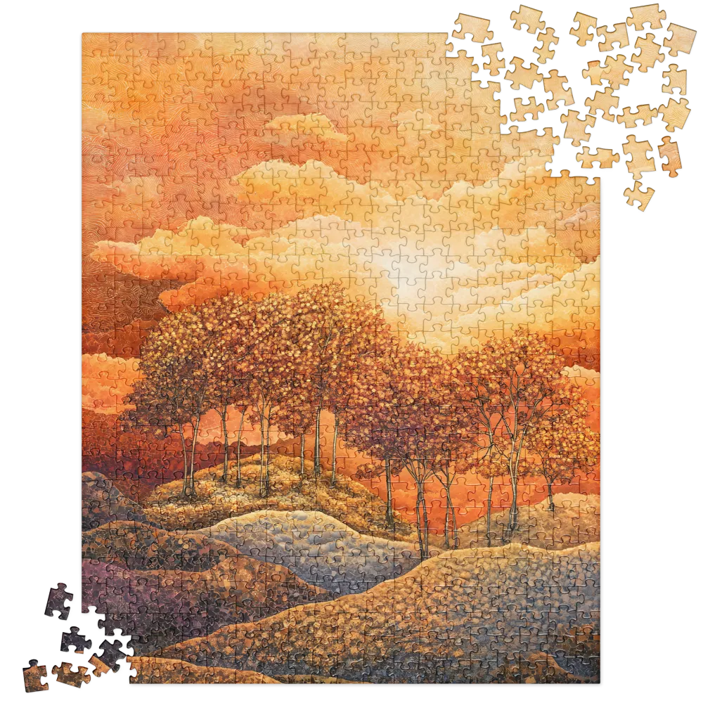 Golden Sunset Mosaic 
 Jigsaw Puzzle