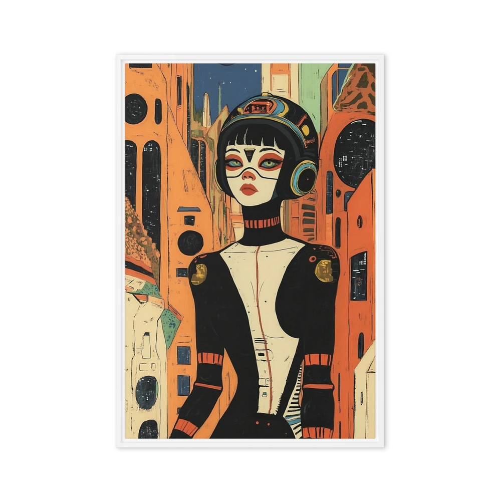Neon Metropolis Sentinel | Art Print