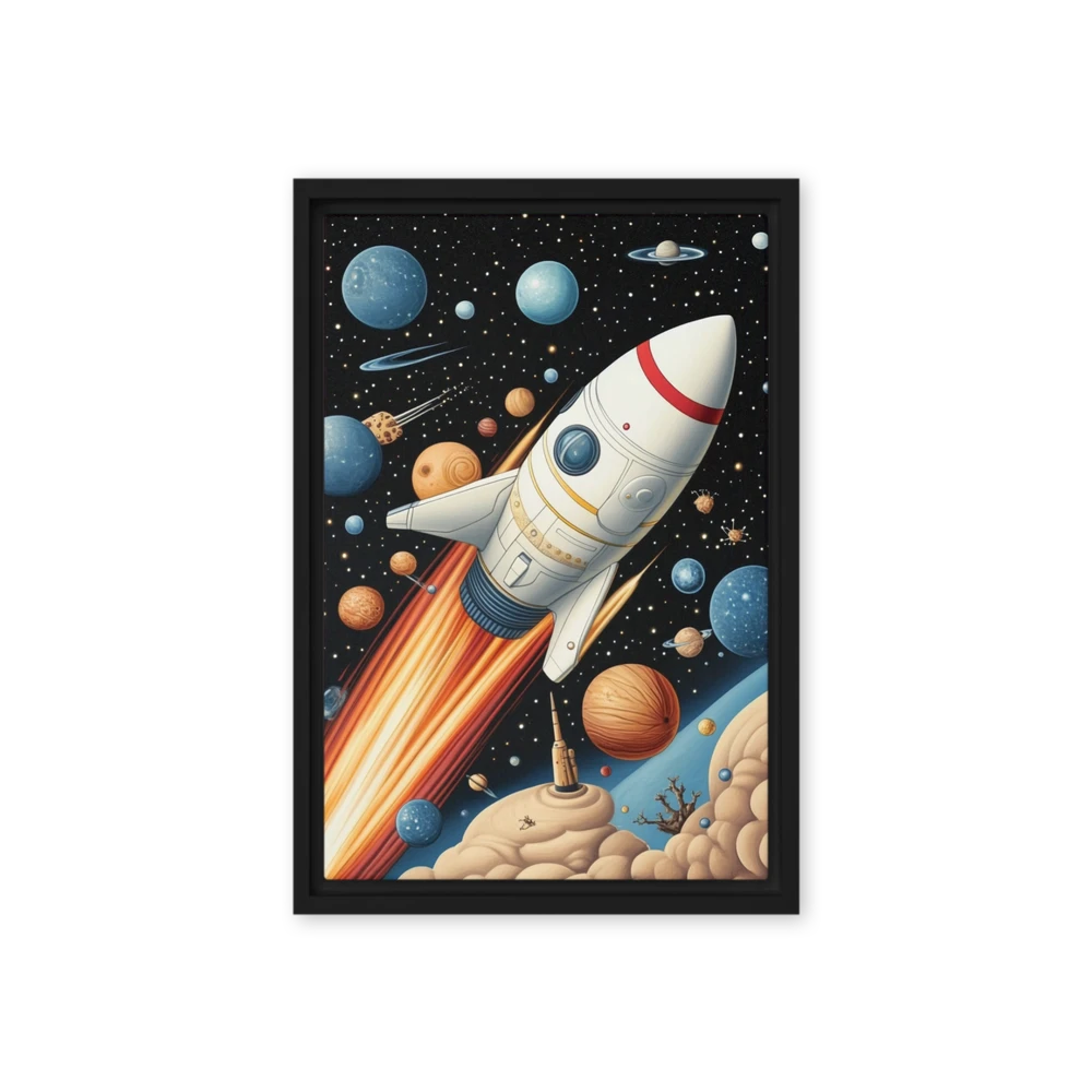 Retro Rocket Journey | Art Print