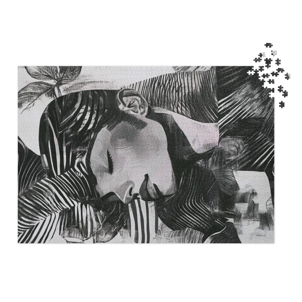 Abstract Black and White Portrait of a Woman
