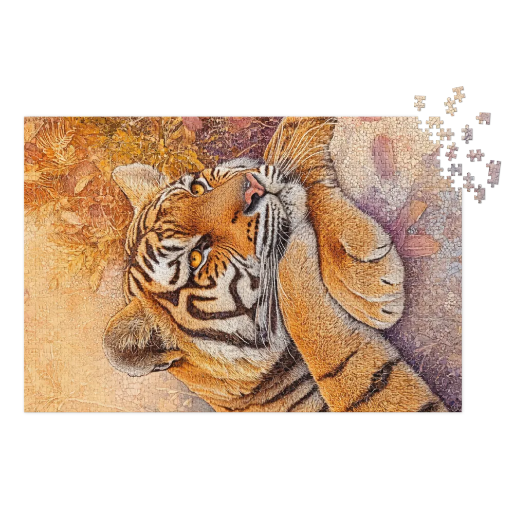 Serenidade Outonal do Tigre 
 Puzzle em caixa de metal