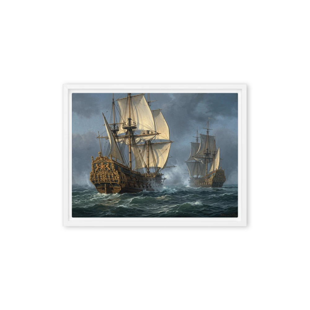 Sailing Ships in Stormy Seas | Art Print