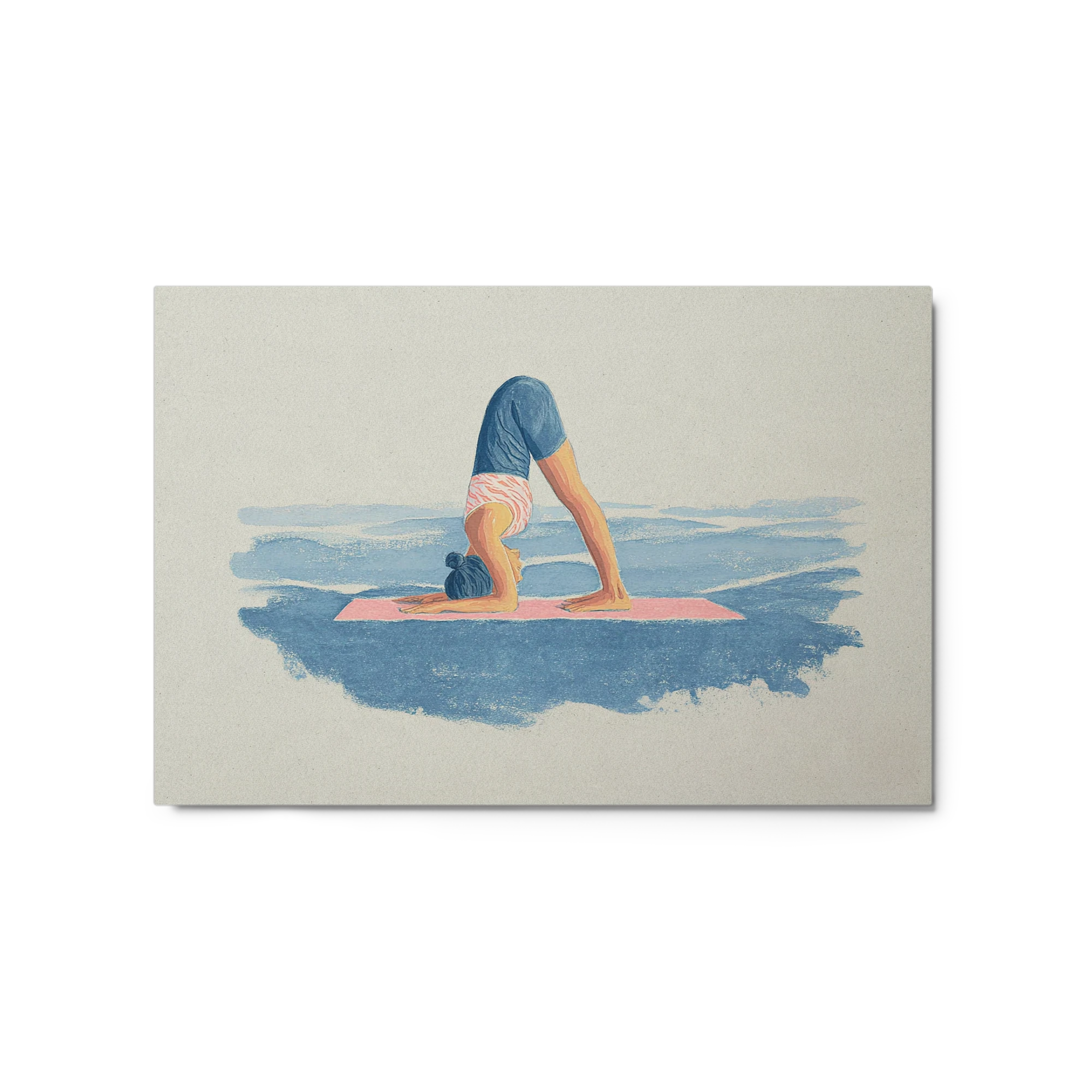 Dolphin Pose on Blue