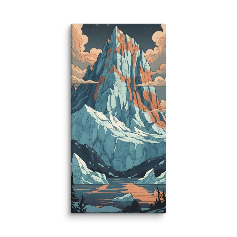 Stylized Mountain Reflection 
 Canvas | 12″x 24″