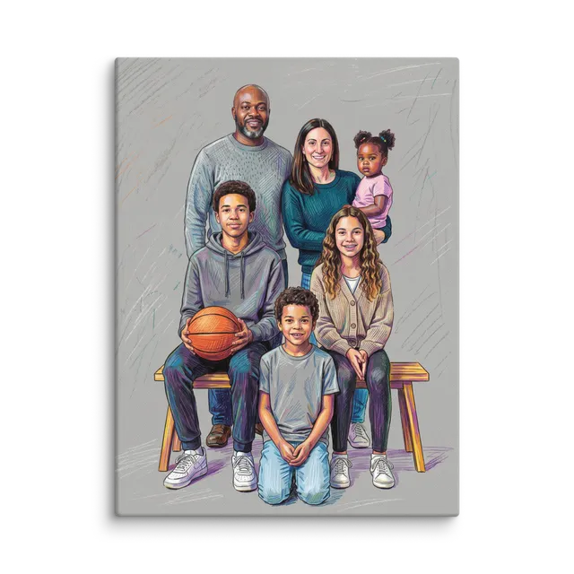 Family Portrait — Colored Pencil