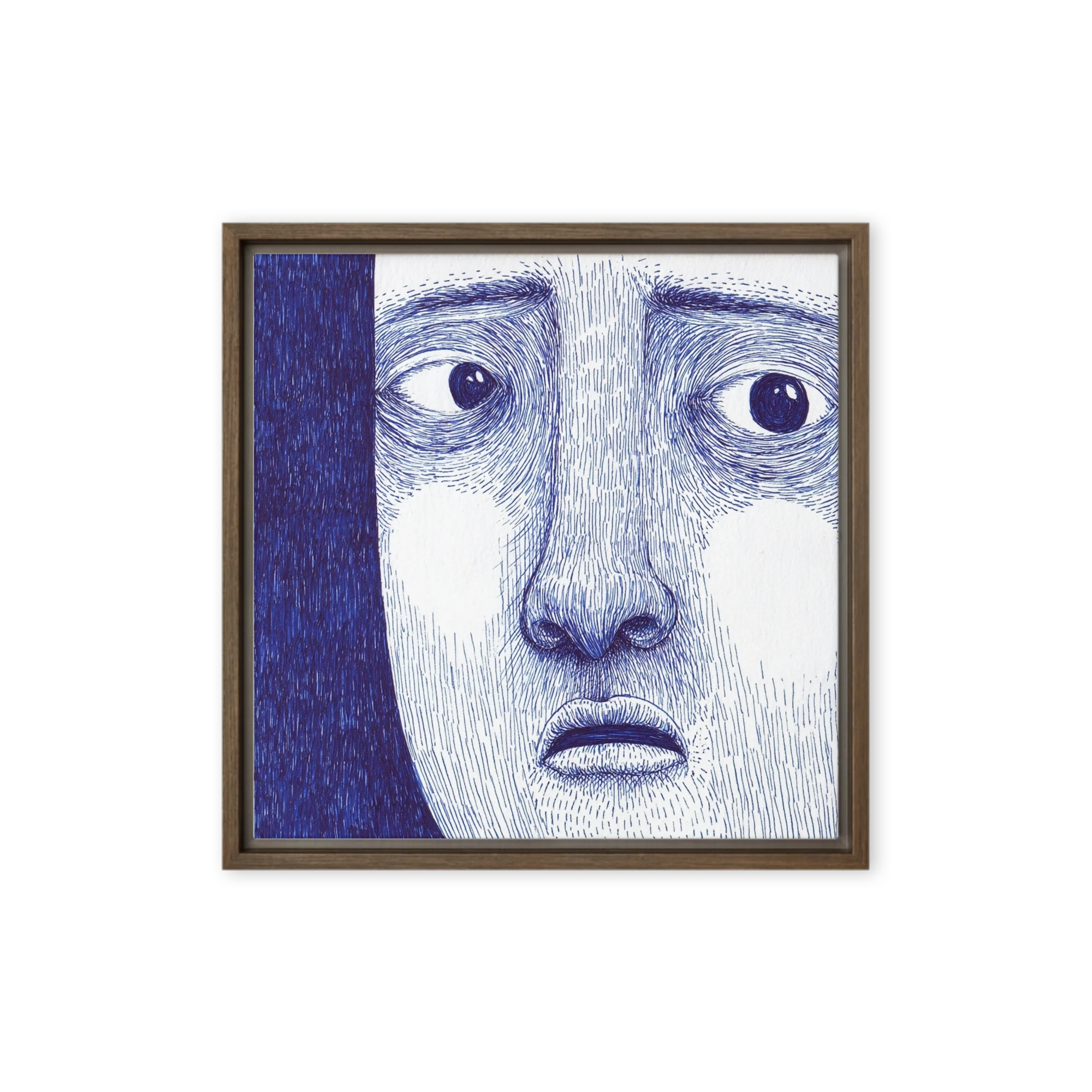 Anxious Gaze in Blue
