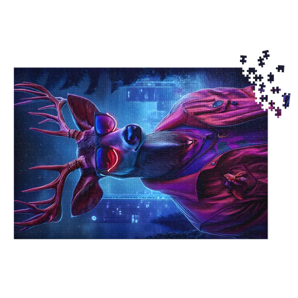 Stylized Deer with Sunglasses | Jigsaw Puzzle (252/520 pieces)