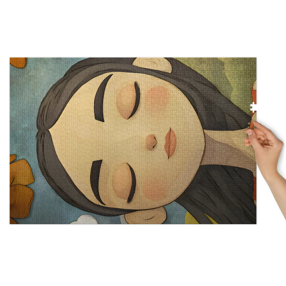 Tranquil Girl Portrait 
 Jigsaw Puzzle in Tin Box